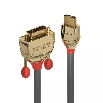 Lindy 5 m HDMI į DVI-D laidas, Gold Line