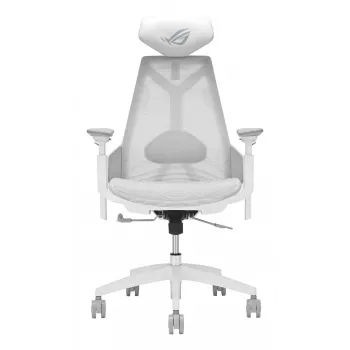 Žaidimų kėdė Asus ROG Destrier Ergo Core White – tinklinė sėdynė, max 136 kg