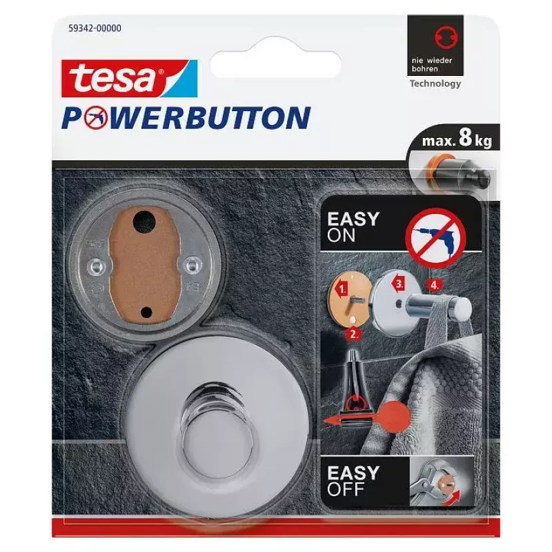 Tesa 59342 kabliukas rankšluosčiams Chromuotas 3 vnt.