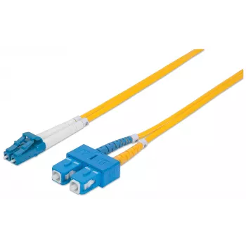 Intellinet Fiber Optic Patch Cable, OS2, LC/SC, 2m, Geltona, Duplex, Vienmodis, 9/125 µm, LSZH, Pluoštas, Viso gyvenimo garantija