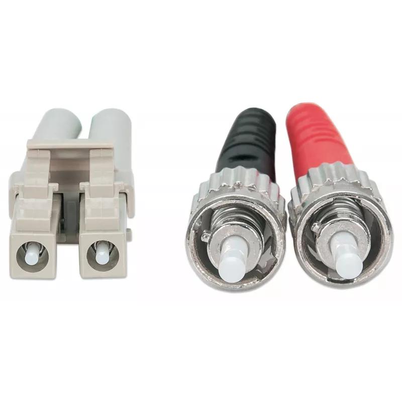 Intellinet Fiber Optic Patch Cable OM3 ST/LC 1m Aqua Duplex Multimode 50/125 µm LSZH