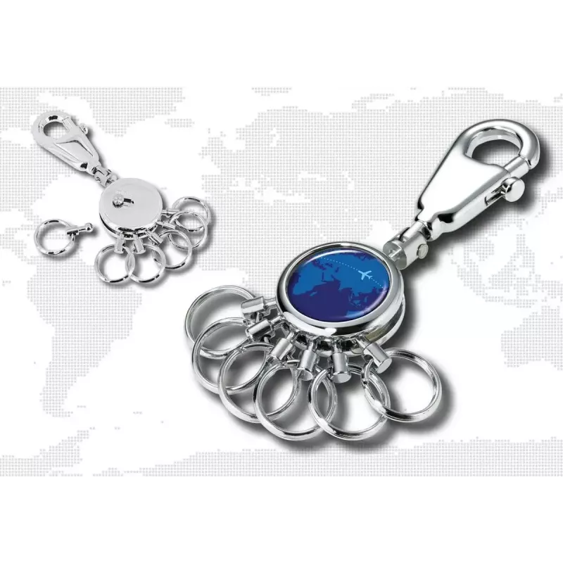 Raktų pakabukas TROIKA AROUND THE WORLD Mėlyna Sidabrinė Metalas 25x90x9mm