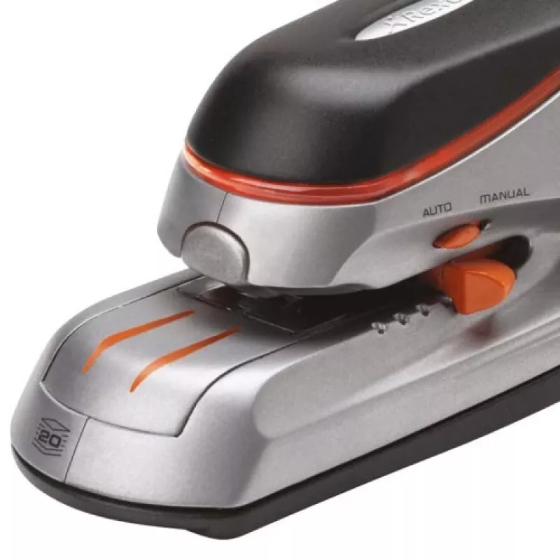 Elektrinis segiklis Rexel Optima 20, 20 lapų, juoda, oranžinė, sidabrinė, 788 g, 292 mm, 143 mm, 175 mm