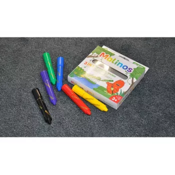 Crayon Malinos 301036 6 spalvų įvairiaspalviai juoda mėlyna žalia raudona violetinė geltona