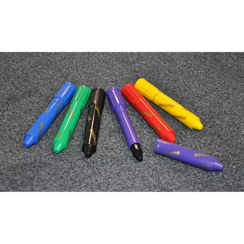 Crayon Malinos 301036 6 spalvų įvairiaspalviai juoda mėlyna žalia raudona violetinė geltona