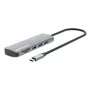 Manhattan USB-C Dock/Hub su kortelių skaitytuvu, 7 prievadai: Ethernet, HDMI, USB-A (x3) ir USB-C (x2), su Power Delivery (PD) 100W – reikalingas išorinis USB-C įkroviklis (neįtrauktas). Maitinamas per USB (nereikia išorinio maitinimo šaltinio), kai PD ne