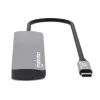 Manhattan USB-C Dock/Hub su kortelių skaitytuvu, 7 prievadai: Ethernet, HDMI, USB-A (x3) ir USB-C (x2), su Power Delivery (PD) 100W – reikalingas išorinis USB-C įkroviklis (neįtrauktas). Maitinamas per USB (nereikia išorinio maitinimo šaltinio), kai PD ne