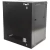 Intellinet 19 colių tinklo spintelė - sieninė (standartinė), 15U, 450mm gylio, juoda, surenkama, maks. 60kg, metalinės ir stiklo durelės, galinė plokštė, nuimami šonai, tinka naudoti ant stalo ar grindų, naudingasis gylis nuo 260mm iki 350mm, sieninio mon