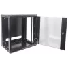 Intellinet 19 colių tinklo spintelė - sieninė (standartinė), 15U, 450mm gylio, juoda, surenkama, maks. 60kg, metalinės ir stiklo durelės, galinė plokštė, nuimami šonai, tinka naudoti ant stalo ar grindų, naudingasis gylis nuo 260mm iki 350mm, sieninio mon