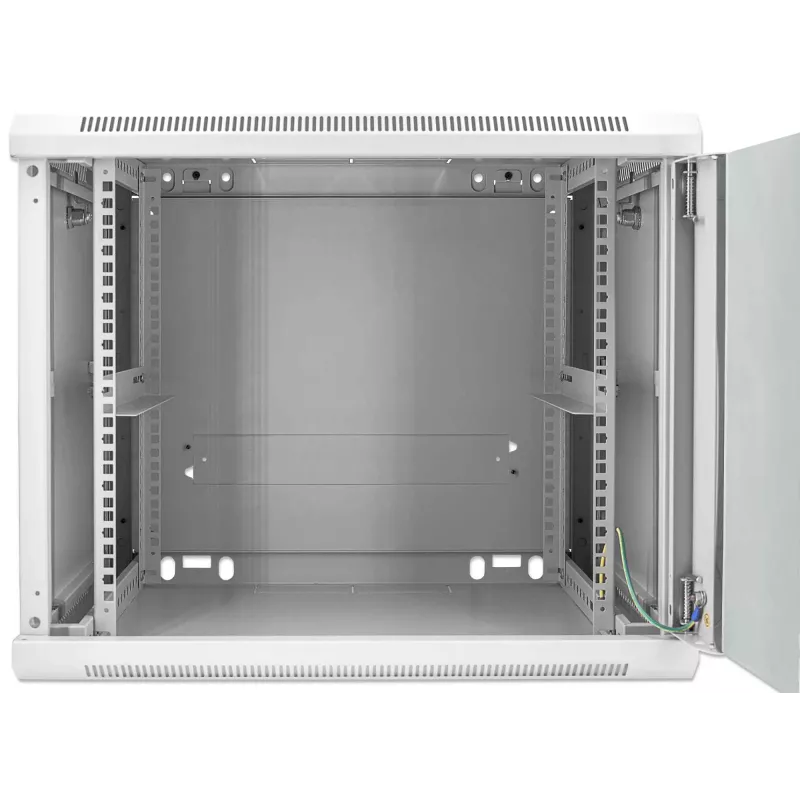 Intellinet 19 colių tinklo spinta – sieninis montavimas (standartinė), 9U, 600 mm gylio, pilka, surinkta, max 60 kg, tinka ir ant stalo ar grindų, naudojamas gylis 500 mm, metalinės ir stiklo durys, galinė panelė, nuimami šonai, sieninio montavimo dalys (