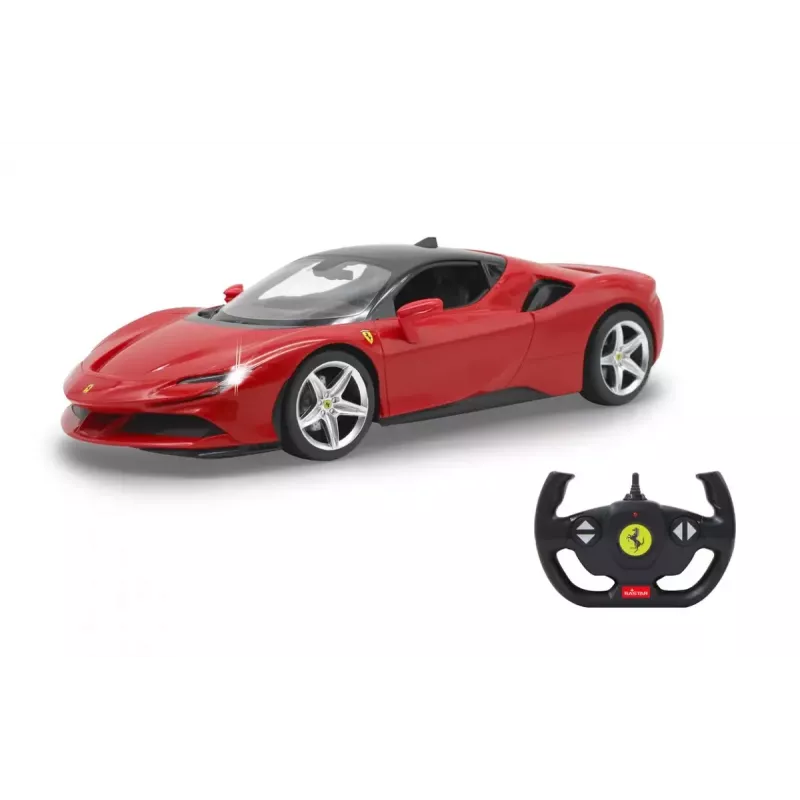 Radijo bangomis valdomas sportinis automobilis Jamara Ferrari SF90 Stradale, elektrinis variklis, mastelis 1:14
