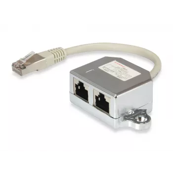 Equip 2-Port Cat.5e RJ45 skirstytuvas Equip 127608, sidabrinis