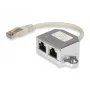 Equip 2-Port Cat.5e RJ45 skirstytuvas Equip 127608, sidabrinis