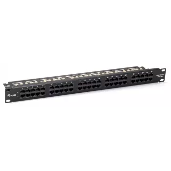 Equip 50 prievadų Cat.3 RJ45 ISDN skydelis, juodas