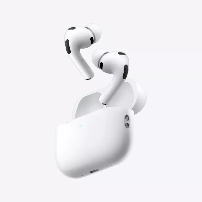 Ausinės Apple AirPods Pro (3 kartos) – Tikros belaidės ausinės, H2 lustas, IP57, USB-C įkrovimo dėklas, ANC, skaidrumo režimas