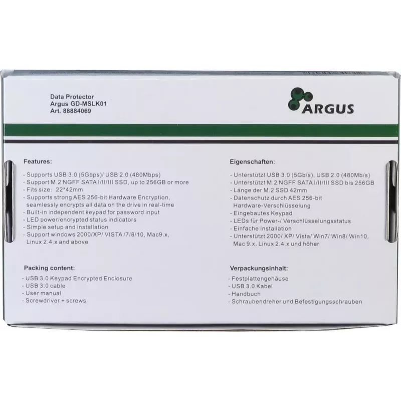 Dėklas SSD Inter-Tech GD-MSLK01