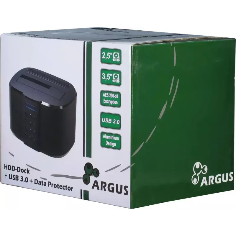 Inter-Tech 88884070 stacionarus diskų dokas 2.5 inch / 3.5 inch SATA HDD/SSD, USB 3.2 Gen 1, aliuminis, juodas