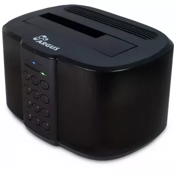 Inter-Tech 88884070 stacionarus diskų dokas 2.5 inch / 3.5 inch SATA HDD/SSD, USB 3.2 Gen 1, aliuminis, juodas