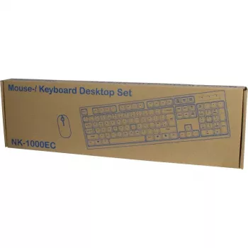 Klaviatūra Inter-Tech NK-1000EC su pele, Office, USB, QWERTY, juoda