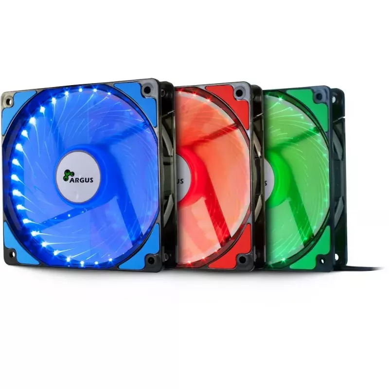 Kompiuterio ventiliatorius Inter-Tech L-12025 12 cm Juodas Žalias