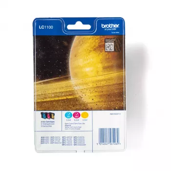 Brother LC1100RBWBPDR kasetė 3 vnt. Originali Cian, Magenta, Geltona