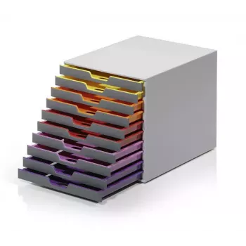 Durable VARICOLOR 10 plastikinė daugiaspalvė C4 dėžutė su stalčiais