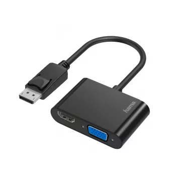 Hama 00200334 vaizdo adapteris DisplayPort į HDMI + VGA (D-Sub) juodas