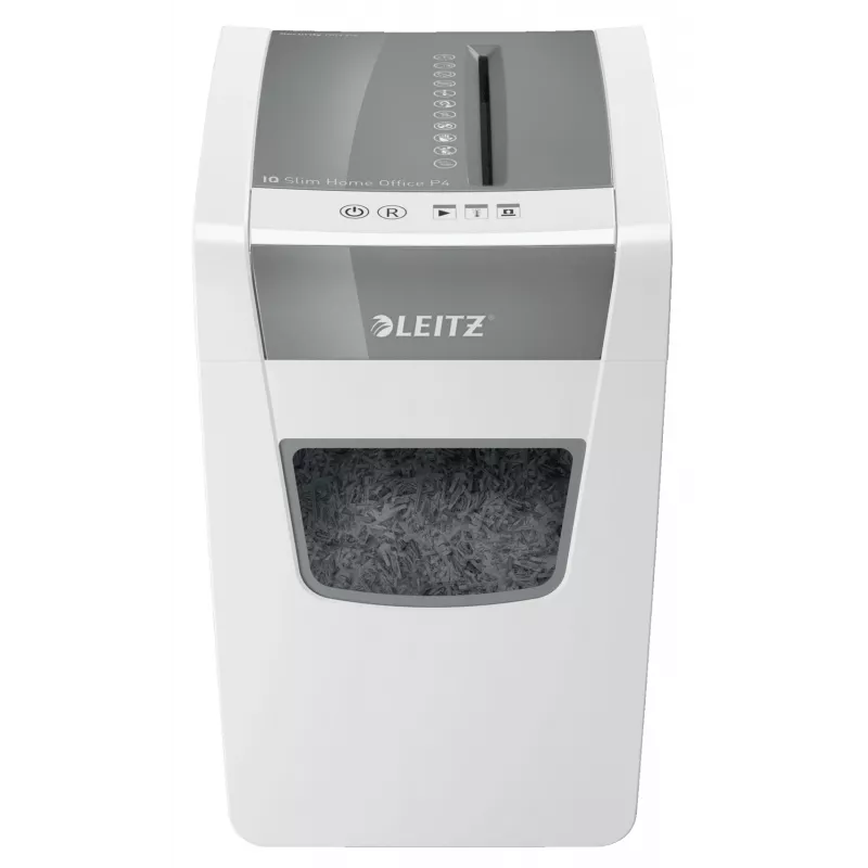 Smulkintuvas Leitz IQ Slim Home Office P4, kryžminis pjovimas, 22 cm, 4 x 28 mm, 23 l, 225 lapų, 58 dB