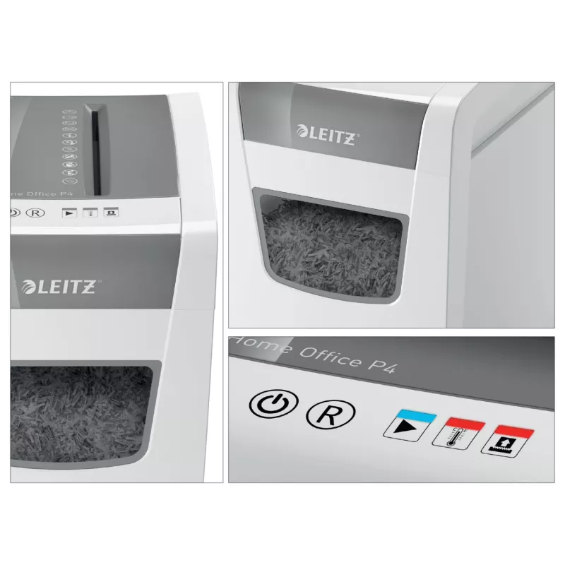 Smulkintuvas Leitz IQ Slim Home Office P4, kryžminis pjovimas, 22 cm, 4 x 28 mm, 23 l, 225 lapų, 58 dB