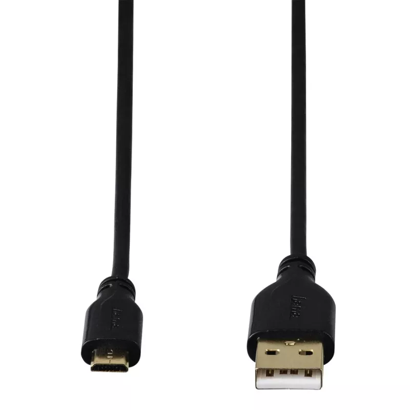 Hama 0,75 m USB 2.0 laidas USB A – Micro-USB B, juodas