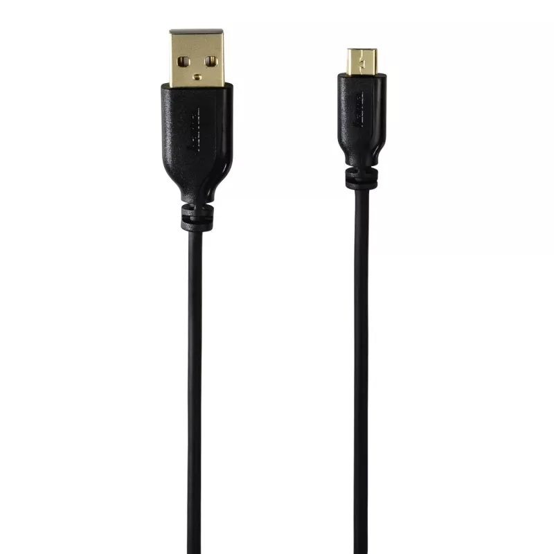 Hama 0,75 m USB 2.0 laidas USB A – Micro-USB B, juodas