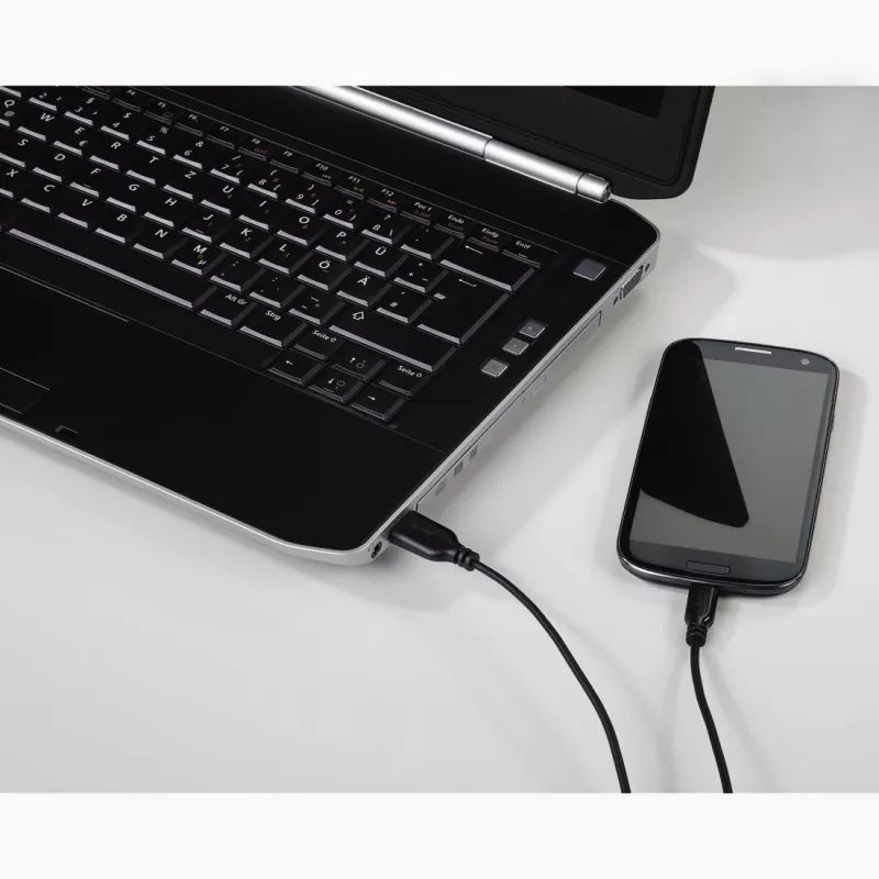 Hama 0,75 m USB 2.0 laidas USB A – Micro-USB B, juodas