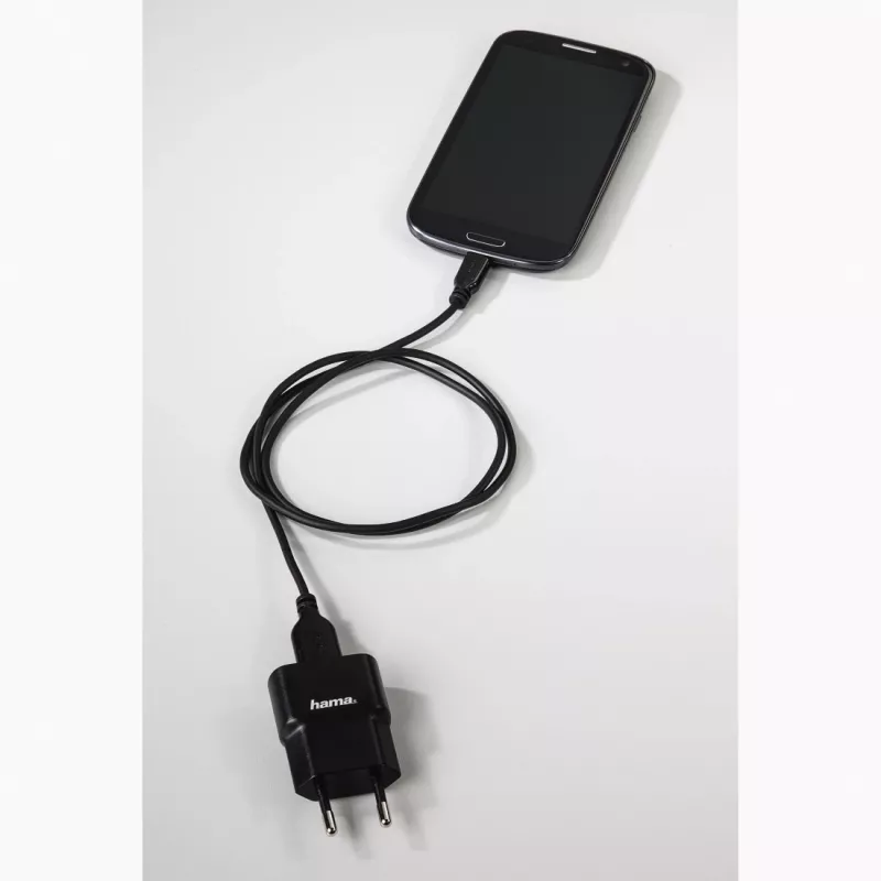 Hama 0,75 m USB 2.0 laidas USB A – Micro-USB B, juodas