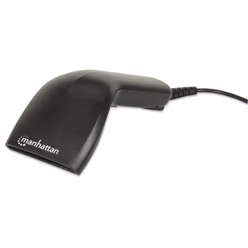 Manhattan CCD kontaktinis rankinis brūkšninių kodų skaitytuvas, USB, 60 mm skenavimo plotis, kabelis 152 cm, maksimali aplinkos šviesa 5000 liuksų (saulės šviesa), juodas, trejų metų garantija