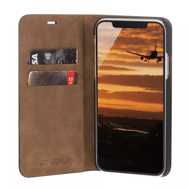 JT BERLIN BookCase Tegel Black dėklas iPhone 15 Pro 15,5 cm