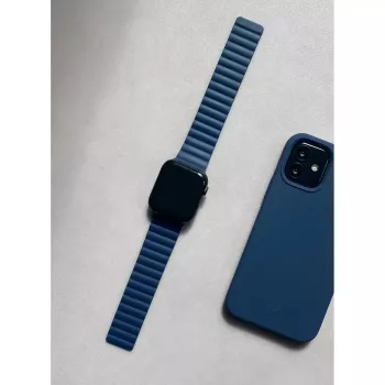 Juoda mėlyna magnetinė Apple Watch apyrankė iš silikono Decoded D21AWS44TS3SMNY