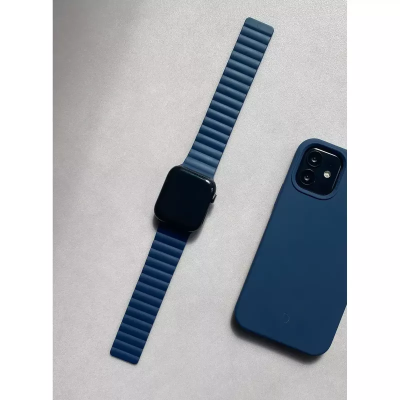 Juoda mėlyna magnetinė Apple Watch apyrankė iš silikono Decoded D21AWS44TS3SMNY