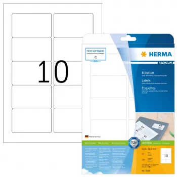 Lipnių etikečių lapai HERMA Labels Premium A4 83,8x50,8 mm