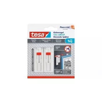 Tesa 77774 reguliuojamas lipnus kabliukas interjero daiktams, raudonai baltas, 2 vnt.