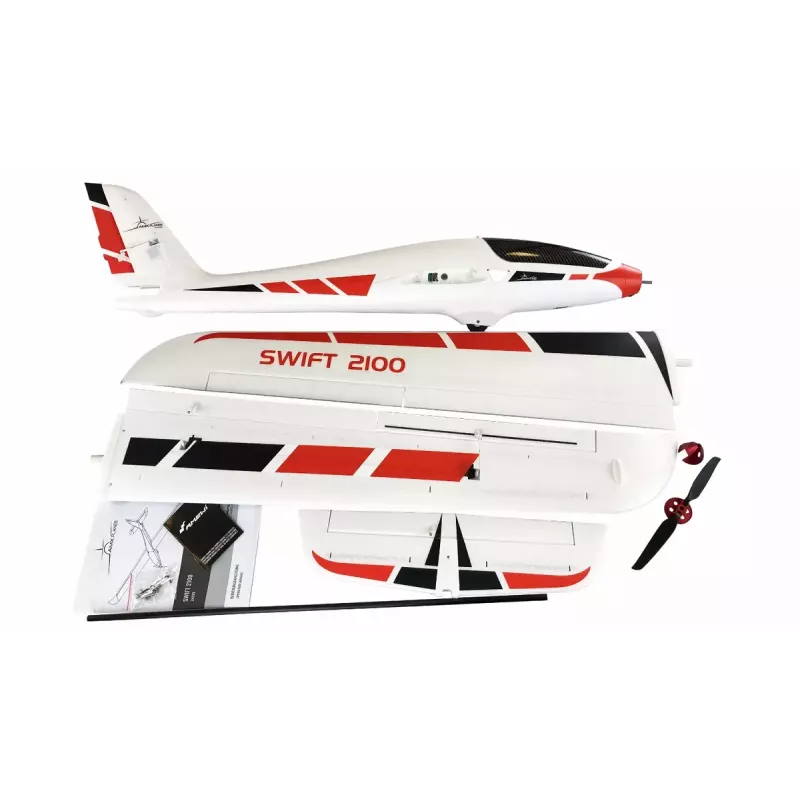 Radijo bangomis valdomas lėktuvas Amewi Swift 2100 su elektriniu varikliu, 1,35 kg, nuo 14 m.
