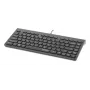Manhattan Slim Wired USB Mini klaviatūra, 12 multimedijos/funkcijų klavišai, įmontuotas 1,5 m USB-A kabelis, kompaktiškas, žemo profilio formatas, skirta PC ir nešiojamam kompiuteriui, juoda