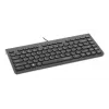 Manhattan Slim Wired USB Mini klaviatūra, 12 multimedijos/funkcijų klavišai, įmontuotas 1,5 m USB-A kabelis, kompaktiškas, žemo profilio formatas, skirta PC ir nešiojamam kompiuteriui, juoda