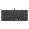 Manhattan Slim Wired USB Mini klaviatūra, 12 multimedijos/funkcijų klavišai, įmontuotas 1,5 m USB-A kabelis, kompaktiškas, žemo profilio formatas, skirta PC ir nešiojamam kompiuteriui, juoda