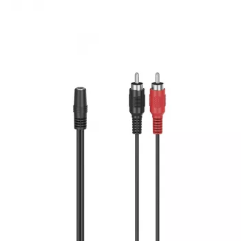 Hama 00205186 garso laidas 0,1 m 2 x RCA 3,5 mm juodas, raudonas