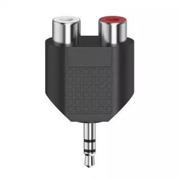 Hama 00205187 Adapteris 3.5mm į 2x RCA juodas-sidabrinis