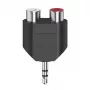 Hama 00205187 Adapteris 3.5mm į 2x RCA juodas-sidabrinis