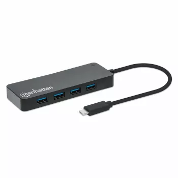 Manhattan USB-C stotelė / USB šakotuvas, 7x USB-A, 5 Gbps (USB 3.2 Gen1), juoda