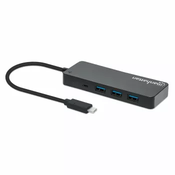 Manhattan USB-C stotelė / USB šakotuvas, 7x USB-A, 5 Gbps (USB 3.2 Gen1), juoda