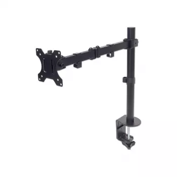 Manhattan TV ir monitorių laikiklis ant stalo (Full Motion), 13–27 colių, spaustuvinis tvirtinimas, VESA 75x75 ir 100x100 mm, iki 8 kg, juodas