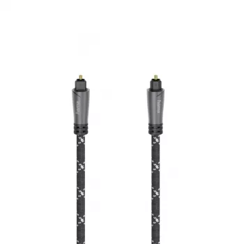 Hama 00205140 optinis garso laidas 3 m TOSLINK juodas/pilkas, vyriški lizdai, auksuoti kontaktai